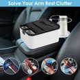 thumbnail image 5 of Adifare Car Armrest Storage Box with 2 Folding Cup Holders Multifunctional Car Tissue Storage Box Universal Car Armrest Tissue Holder for Water Cup Paper Towels Cellphones, 5 of 8