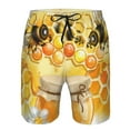 thumbnail image 4 of Kll Honey Bee Men'S Casual Summer Beach Shorts Hawaiian Shorts With Pockets-Medium, 4 of 9