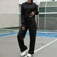 thumbnail image 6 of Jgppe 2 Piece Sets for Women Sweatsuits Crewneck Long Sleeve Shirts and Wide Leg Cargo Sweatpants with Pockets, 6 of 6