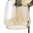 thumbnail image 3 of Globe Electric 1-Light Matte Brass Plug-in or Hardwire Indoor Wall Sconce, Smoked Amber Glass Shade, 3 of 9
