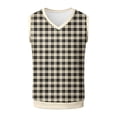thumbnail image 5 of XIAOCHA Men's Knit Vest V Neck Plaid Print Sweater Warm Casual Office Top, 5 of 6