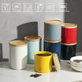 thumbnail image 2 of SWEEJAR Large Kitchen Canisters Ceramic Food Storage Jar - with Airtight Seal Wooden Lid for Serving Ground Coffee,Sugar,Salt - 58 Fl Oz,Gray, 2 of 6