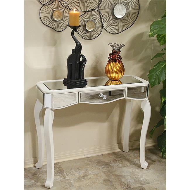 Katrina 1Drawer Mirrored Console Table Antique White