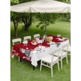 thumbnail image 3 of Outdoor Tablecloth with Umbrella Hole and Zipper, Red Snowman Christmas Rectangle Table Cloth 52x70 Inch Waterproof Tablecloth, Winter Snowflake Pine Xmas Tree Picnic Table Cover for Patio Camping, 3 of 7
