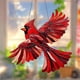 thumbnail image 4 of Red Birds Stained Acrylic Style Window Hanging Farm Ornament For Home Window Garden Farm Decor Gift For Red Birds Lovers, 4 of 8