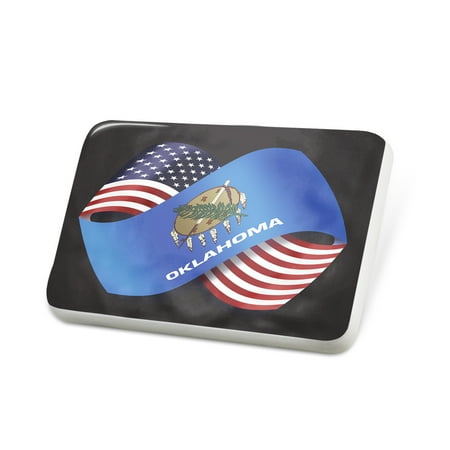 Porcelein Pin Friendship Flags USA and Oklahoma region America (USA) Lapel Badge – NEONBLOND