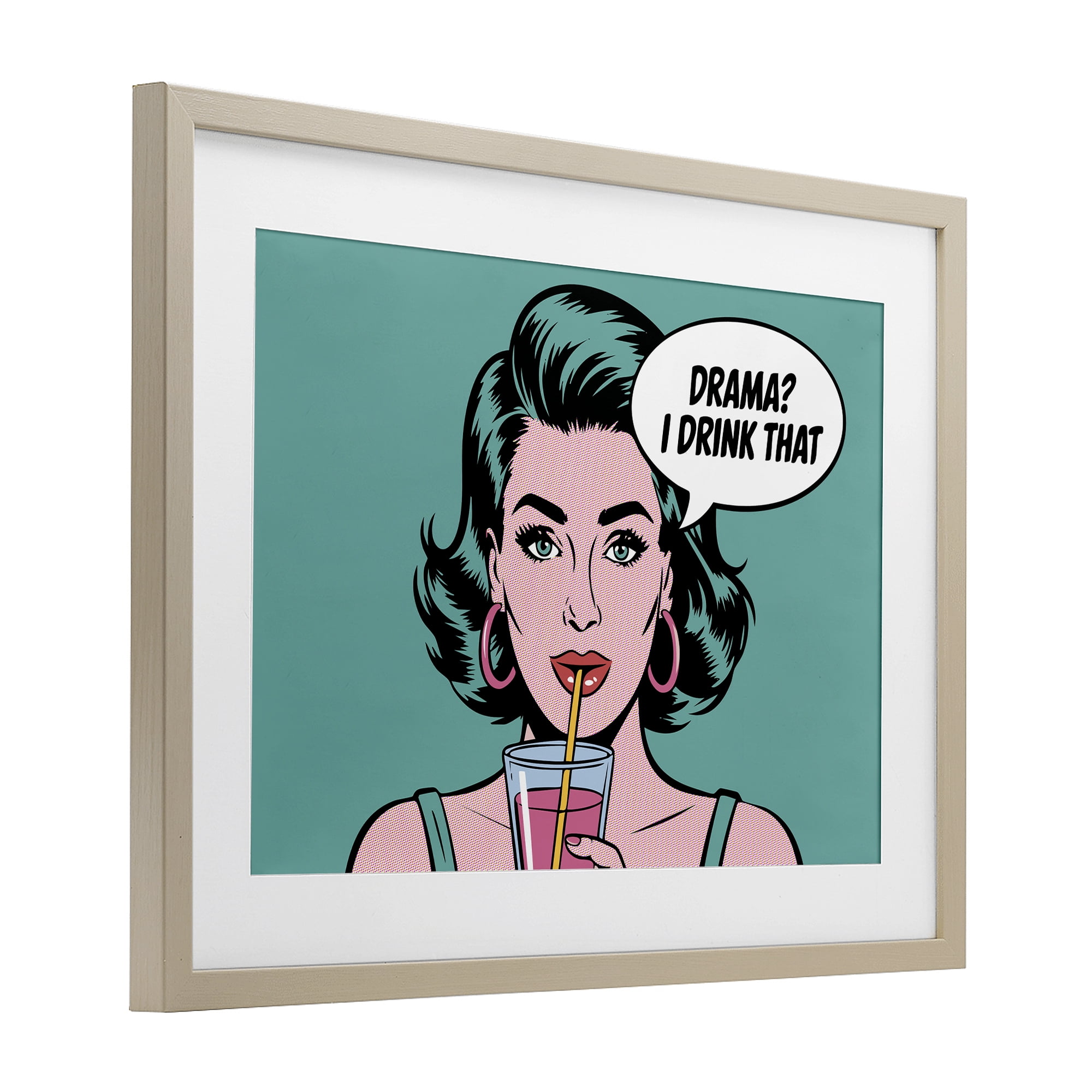 Stupell Industries Drama I Drink That Birch Framed Print Under Glass, design by Andreas Magnusson