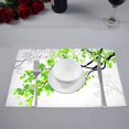 thumbnail image 2 of MKHERT Spring Tree Branch with Refreshing Leaves Placemats Table Mats for Dining Room Kitchen Table Decoration 12x18 inch,Set of 6, 2 of 4