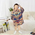 thumbnail image 6 of FORMRS Wearable Blanket Hoodie with Sleeves for Kids Cozy Flannel Sweatshirt, Colorful Abstract Eagle, 6 of 7