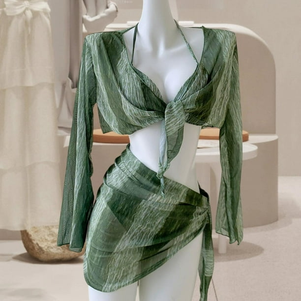 Bikini para mujer Conjunto de traje de baño elegante Top de playa Traje de baño de verano , L L