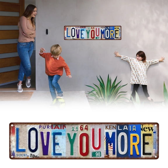 Love You Bye Above Door Wall Decor, Vintage Love You More Wall Decor Street Signs Home Bar Coffee Metal Tin Signs,Door Sign For Bedroom,Home Sign Wall Decor