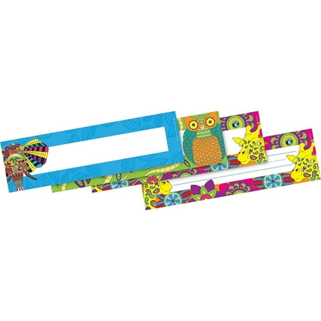 UPC: 0704068014480 | Barker Creek Bulletin Board Signs/Name Plates  12  x 3 1/2   Bohemian Animals  Pack Of 36
