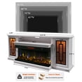thumbnail image 2 of FlowSun Fireplace TV Stand for 80/85 inch TVs with 40" 3-Side Glass Electric Fireplace Highboy Modern LED Media Entertainment Console,Antique White, 2 of 7