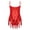 A Red, variant on iiniim Girl's Red Adjustable Spaghetti Strap Sequins Leotard with Skirt, Size 6