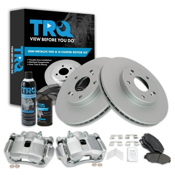 TRQ Front Brake Pad & Rotor Kit BKA45457 Fits Select 2013-2014 Honda Fit