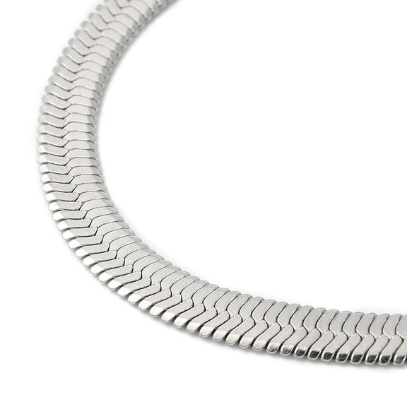 20 pc Non-Tarnish 304 Stainless Steel Herringbone Chain Bracelet for Men Women Stainless Steel color 7 inch(17.7cm)