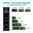 thumbnail image 2 of Caja SSD Caja de M.2 a USB 3.1 de doble protocolo M.2 NVME PCIE/NGFF SATA NVME SSD Case Box Hugtrwg Para estrenar, 2 of 6