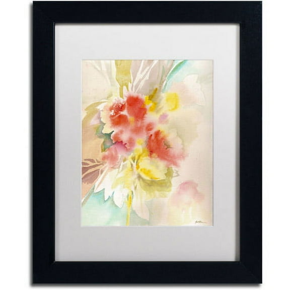 Trademark Fine Art "Red Flower Shadows" Canvas Art by Sheila Golden, White Matte, Black Frame