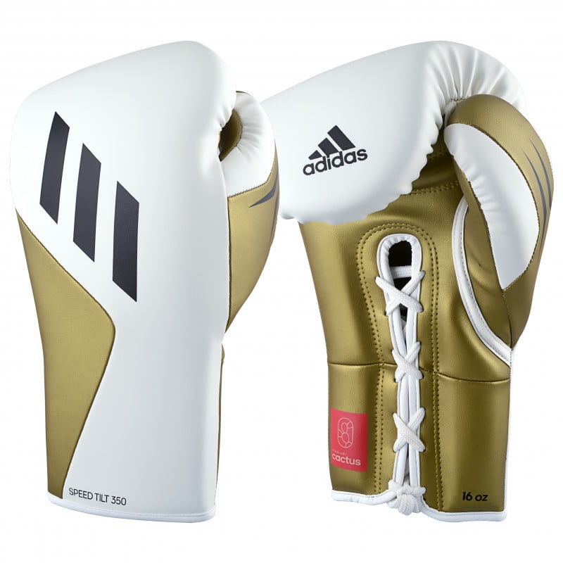 Tilt 350 PRO Trainng Gloves Lace up 16oz Mat White Gold