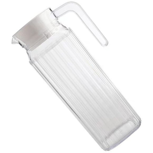 Clear Plastic Pitcher Airtight Cold Water Jug Beverage Carafe Pitcher with Lid Handle for Water Juice Milk Coffee Iced Tea