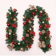 thumbnail image 5 of 9FT Christmas Garland for Stairs 2.7M Wreath Christmas Decorations with Flower and Ball for Fireplace Wall Door Xmas Holiday Garlands A11, 5 of 5