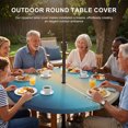 thumbnail image 3 of Round Outdoor Tablecloth with Umbrella Hole and Zipper, Blue Teal Ombre Tablecloth with Elastic Waterproof, Modern Yellow Gradient Farmhouse Art Patio Table Covers for 55" - 60" Picnic Pool Tables, 3 of 9