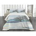 thumbnail image 3 of Ambesonne Rustic Quilted Bedspread Set 3 Pcs, Rural Winter Forest Art, King Size, Multicolor, 3 of 5