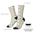 thumbnail image 4 of KLL Colored Armadillos Print Cool Socks Men's Women's Crew Socks Funny Crazy Novelty Stockings, 4 of 6