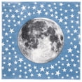 thumbnail image 2 of SAFAVIEH Carousel Kids Moon in the Stars Area Rug, Light Blue/Gray, 4' x 4' Square, 2 of 11