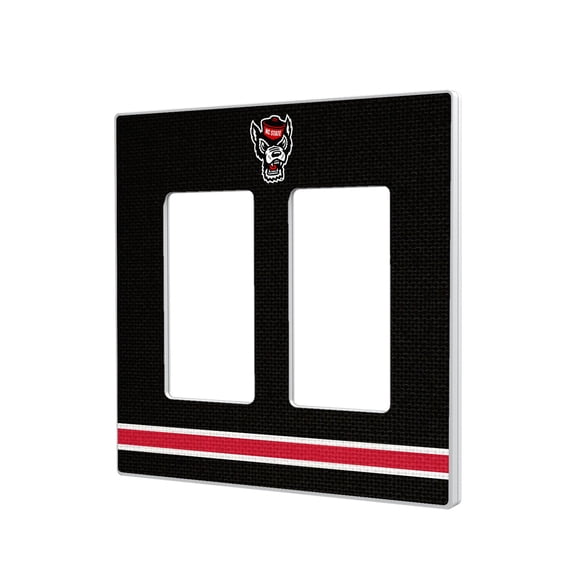Keyscaper NC State Wolfpack Stripe Design Double Rocker Lightswitch Plate