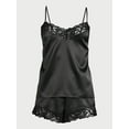 thumbnail image 3 of Joyspun Women’s Lace Trim Satin Cami Set, Sizes S to 3X, 3 of 7