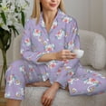 thumbnail image 6 of Kdxio Swan With Stars Women's Pajama Sets Long Sleeve Button Down Sleepwear Nightwear Soft Pjs Lounge Sets-, 6 of 7