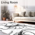 thumbnail image 2 of ODIKA 6' x 9' Machine Washable Non-Slip Area Rug, Abstract Swirl High Traffic Rug, Black, 599202, 2 of 7
