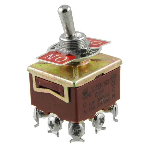 On/Off/On 3 Way 3PDT Panel Mount Toggle Switch 250V 15A - Walmart.com