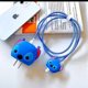 thumbnail image 3 of Cartoon DIY Data Cable Protector Set 18W 20W USB Charger Saver Charger Earphone Line Wire Bite Spiral Cord Sleeve Organizor for iPhone X 11 12 13 Pro Max etc. (Blue Rabbit), 3 of 5