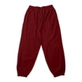 thumbnail image 4 of BRELIL Men Plus Size Harem Pants Loose Flowy Boho Lounge Trousers Drawstring Waist Vacation Casual Long Pants Solid Summer Fashion Outfits, Red XL, 4 of 6