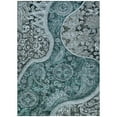 thumbnail image 2 of HomeRoots 603202 10 x 14 ft. Teal Blue & Dark Green Floral Medallion Washable Indoor & Outdoor Rectangle Area Rug, 2 of 5