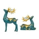 thumbnail image 4 of 2 estatuas de reno modernas, estatuilla de arte, alce, escultura de pareja, adorno artesanal, colección de regalos para gabinete de escritorio, Azul Gloria Estatua de escultura de ciervo, 4 of 9