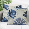 thumbnail image 2 of Unique Bargains 4 Pcs Leaves Pattern Throw Pillow Covers 18" x 18" Blue/Grey, 2 of 6
