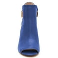 thumbnail image 5 of YDN Women Fashion Chunky High Heels Ankle Bootie Peep Open Toe Chic Cutout Buckled Boots Pumps Side Zipper Shoes Size 8.5 Blue, 5 of 6
