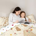 thumbnail image 5 of Manfei Cute Monogram A 7-Piece Twin Bedding,Lovely Capybara Print Bedding Comforter Set,Yellow,Polkadot Reversible, 5 of 7