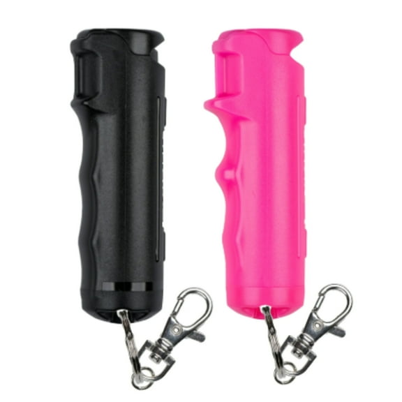 SABRE Fast Flip Top Pepper Spray with Snap-Clip Keychain, Black & Pink,2 Ct,New,Pocket Pepper Sprays