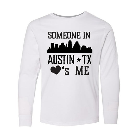 Inktastic Austin Texas Someone Loves Me Skyline Long Sleeve Youth T-Shirt