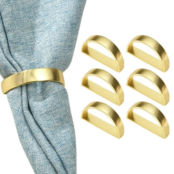 6 Pcs D Word Napkin Ring Reusable Holder for Elegant Table Wedding Decoration Delicate Zinc Alloy