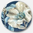 thumbnail image 1 of Designart 'Indigold Watercolor Flower I' Art Mural Circulaire en Métal Style Ferme, 1 of 3