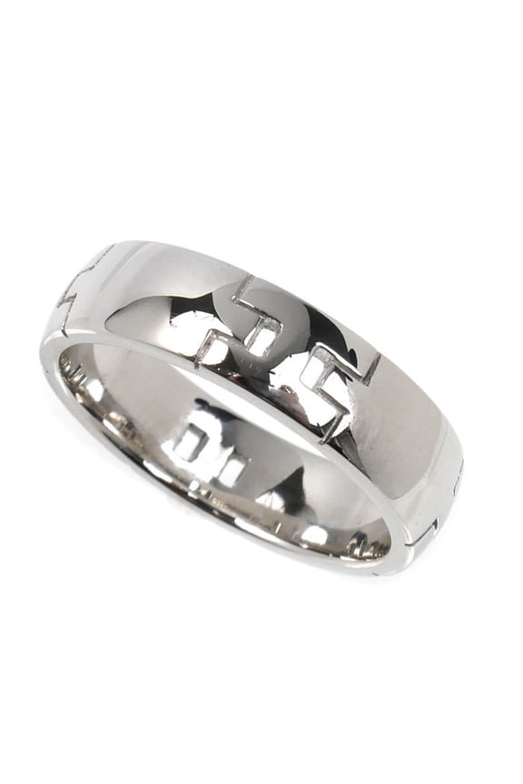 Pre-Owned HERMES Hermes 18KWG White Gold Hercules Ring, Size 56, 8.2g, Men's