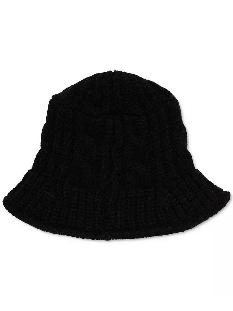 Steve Madden Womens Cable-Knit Bucket Hat (Black) - Walmart.com display picture 3