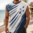 thumbnail image 2 of FINALGANG Mens Crew Neck Sleeveless Tank Top With American Flag Retro Print Soft Breathable Casual Muscle Fit Patriotic Top For Patriotic Events Workouts Daily Wear XXL, 2 of 4