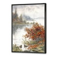 thumbnail image 3 of Designart 'View Of The Lake In Autumn Colored' Traditional Framed Canvas Wall Art Print, 3 of 5