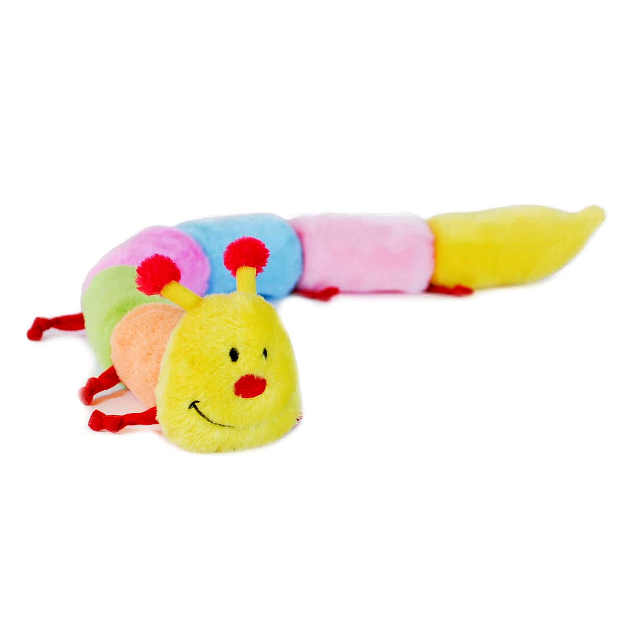 ZippyPaws - Colorful Caterpillar Squeaky Stuffed Plush Dog Toy - Large Squeakers
